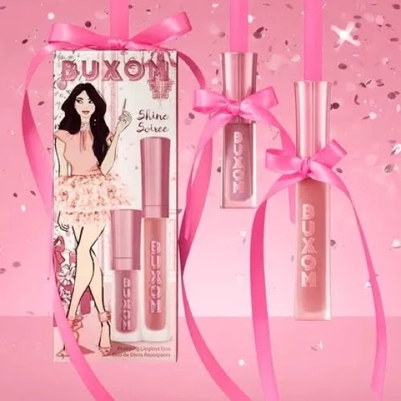BUXOM SHINE SOIRÉE Plumping Lipgloss Duo in DOLLY+HOT TODDY! 1Mini, 1 F/S NIB! - Picture 6 of 6